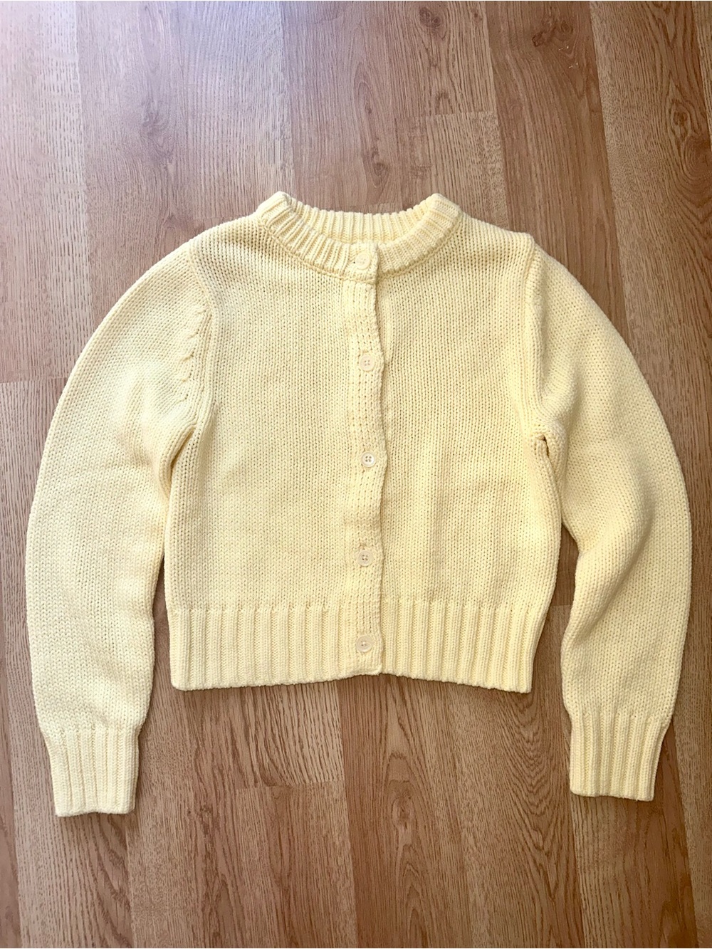 NWOT Luna & Sol Butter Yellow Button-Down Sweater